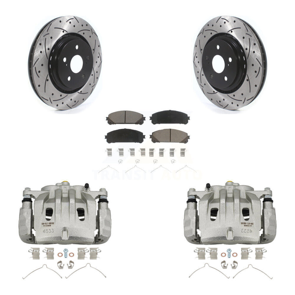 Front Brake Caliper Drilled Slot Rotor Ceramic Pad Kit For 2022 Lexus NX350h NX350 NX250 KCD-100195C