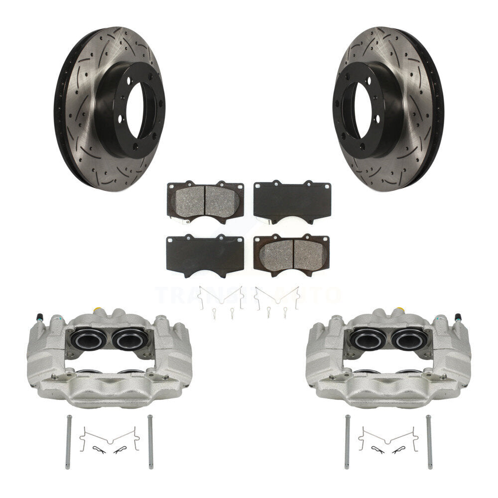 Front Brake Caliper Drill Slot Rotors Semi-Metallic Pad Kit For Toyota Tacoma FJ Cruiser KCD-100206S
