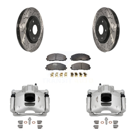 Front Brake Coat Caliper Drill Slot Rotors Ceramic Pad Kit For Volkswagen Routan Ram C/V KCD-100211T