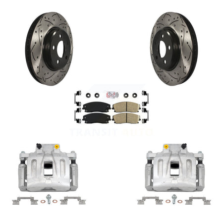 Front Brake Coat Caliper Drill Slot Rotor Ceramic Pad Kit For Chrysler 300 Dodge Charger KCD-100246N