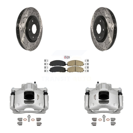 Front Brake Coat Caliper Drill Slot Rotors Ceramic Pad Kit For Volkswagen Routan Ram C/V KCD-100283N