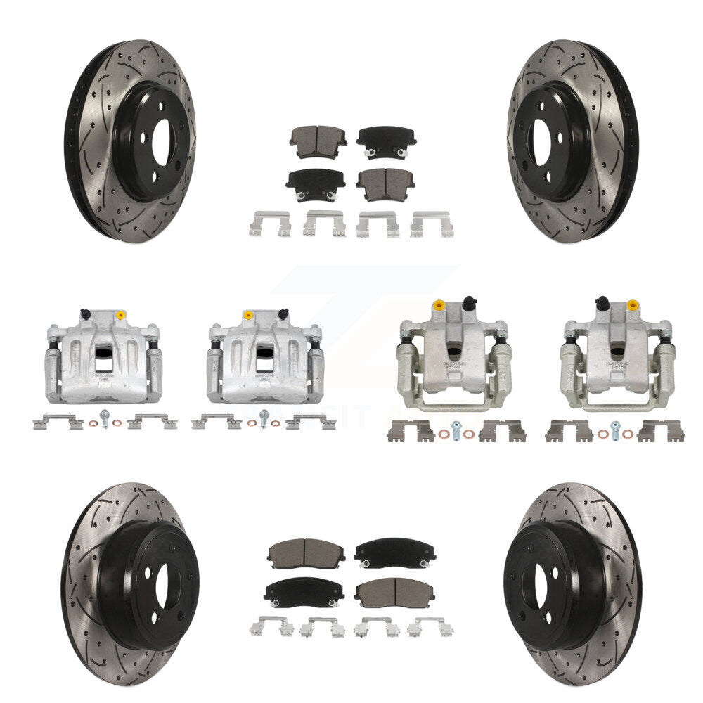 Front Rear Brake Caliper Drill Slot Rotors Ceramic Pad Kit (10Pc) For Chrysler 300 Dodge KCD-100295C