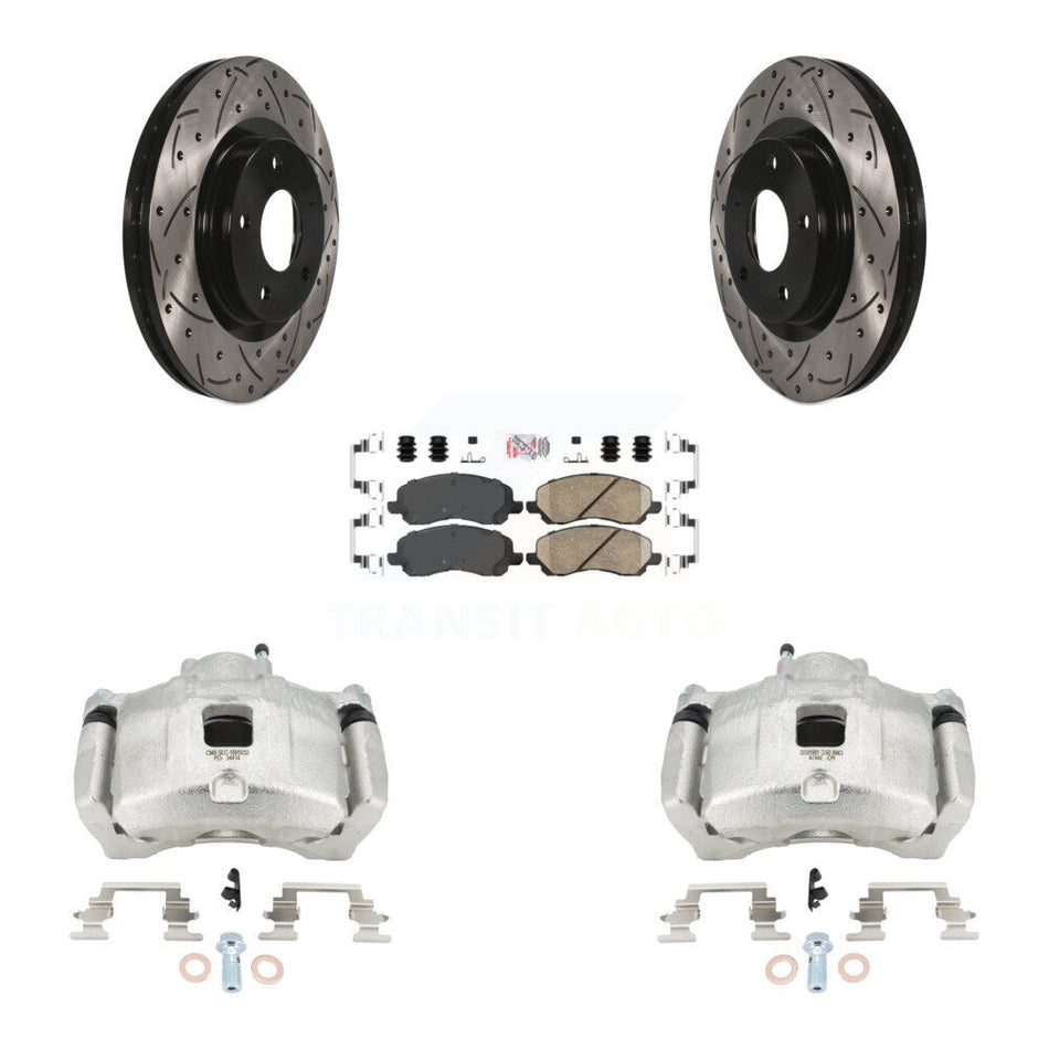 Front Brake Caliper Drill Slot Rotors Ceramic Pad Kit For Jeep Patriot Dodge Compass 200 KCD-100379N