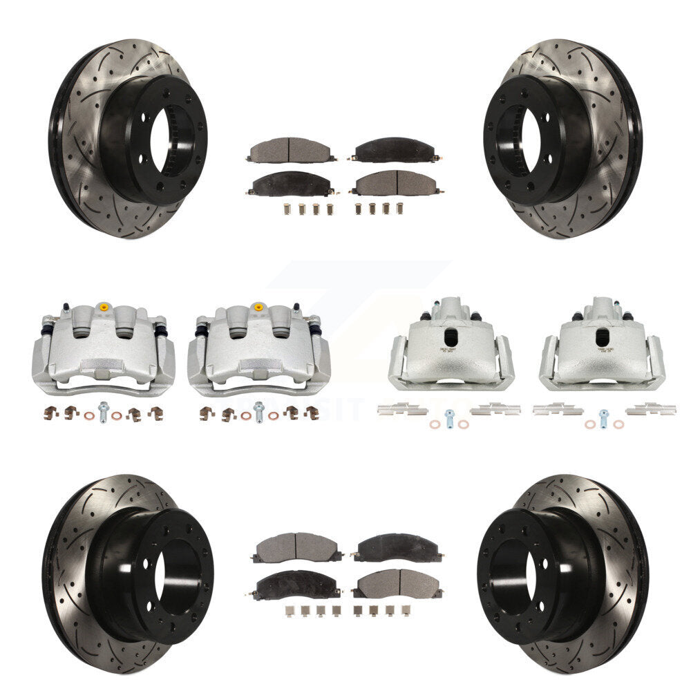 Front Rear Brake Coated Caliper Drill Slotted Rotors Ceramic Pad Kit (10Pc) For Ram 1500 KCD-100388T
