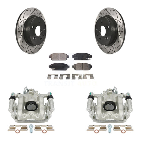 Rear Disc Brake Coated Caliper Drilled Slotted Rotors And Ceramic Pads Kit For Chevrolet Cruze Limited KCD-100454T by Transit Auto