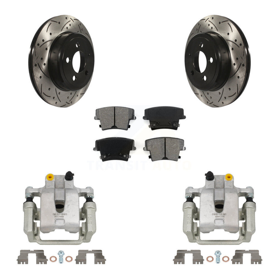 Rear Brake Caliper Drill Slot Rotors Semi-Metallic Pad Kit For Chrysler 300 Dodge Magnum KCD-100481S