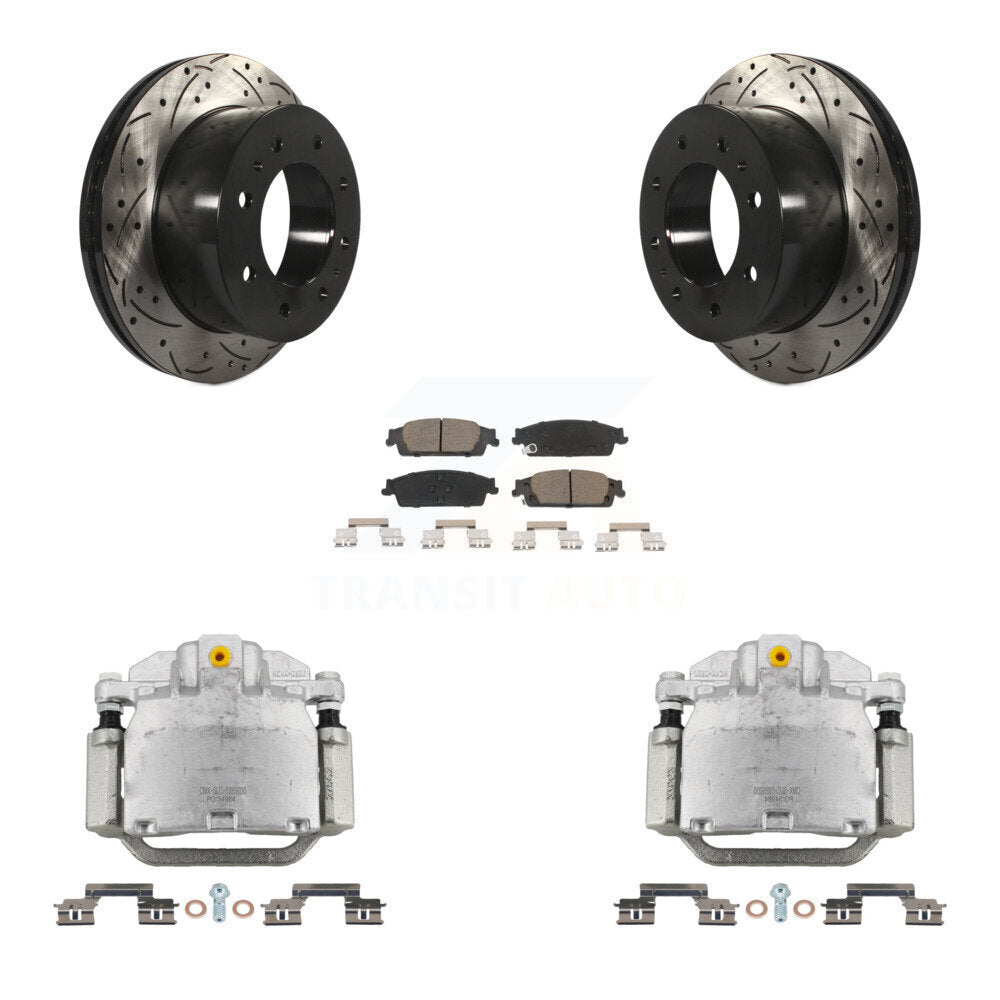 Rear Brake Caliper Drill Slot Rotor Ceramic Pad Kit For Chevrolet Suburban Premier/LT/LS KCD-100482C