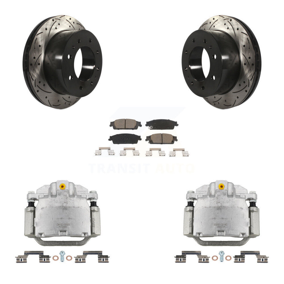 Rear Brake Caliper Drill Slot Rotor Ceramic Pad Kit For Chevrolet Suburban Premier/LT/LS KCD-100482C