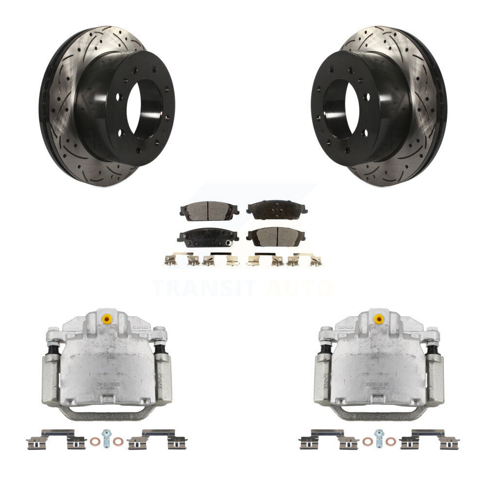 Rear Brake Caliper Drill Slot Rotor Ceramic Pad Kit For Chevrolet Suburban Premier/LT/LS KCD-100493T