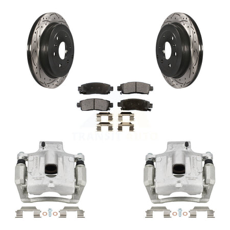 Rear Brake Caliper Drilled Slot Rotor Semi-Metallic Pad Kit For GMC Acadia Buick Enclave KCD-100500P