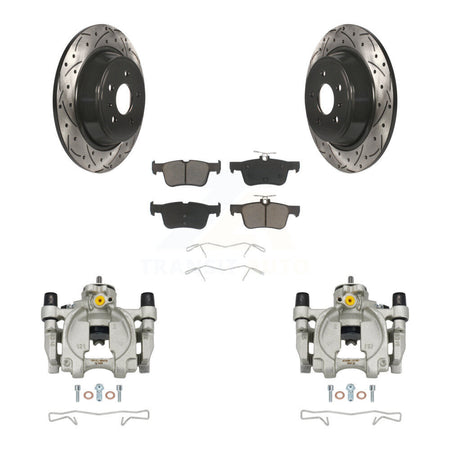 Rear Brake Caliper Drilled Slot Rotor Ceramic Pad Kit For Ford Escape Fusion Lincoln MKC KCD-100512C