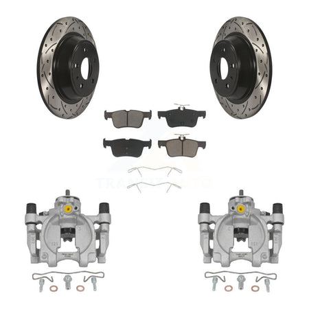 Rear Brake Coated Caliper Drilled Slot Rotor Ceramic Pad Kit For Ford Fusion Lincoln MKZ KCD-100513C