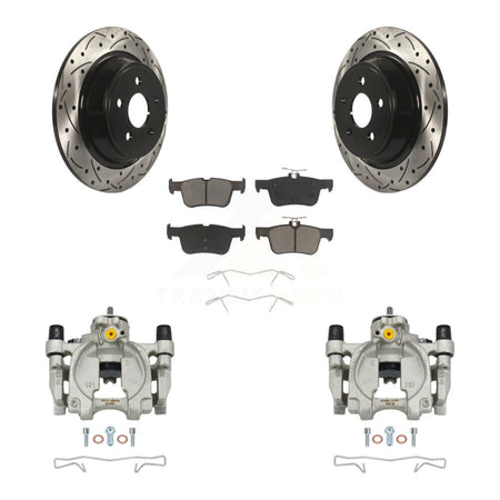 Rear Brake Caliper Drilled Slot Rotor Ceramic Pad Kit For Ford Edge Lincoln MKX Nautilus KCD-100514C