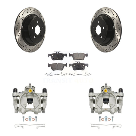 Rear Brake Caliper Drilled Slot Rotor Ceramic Pad Kit For Ford Edge Lincoln MKX Nautilus KCD-100525T