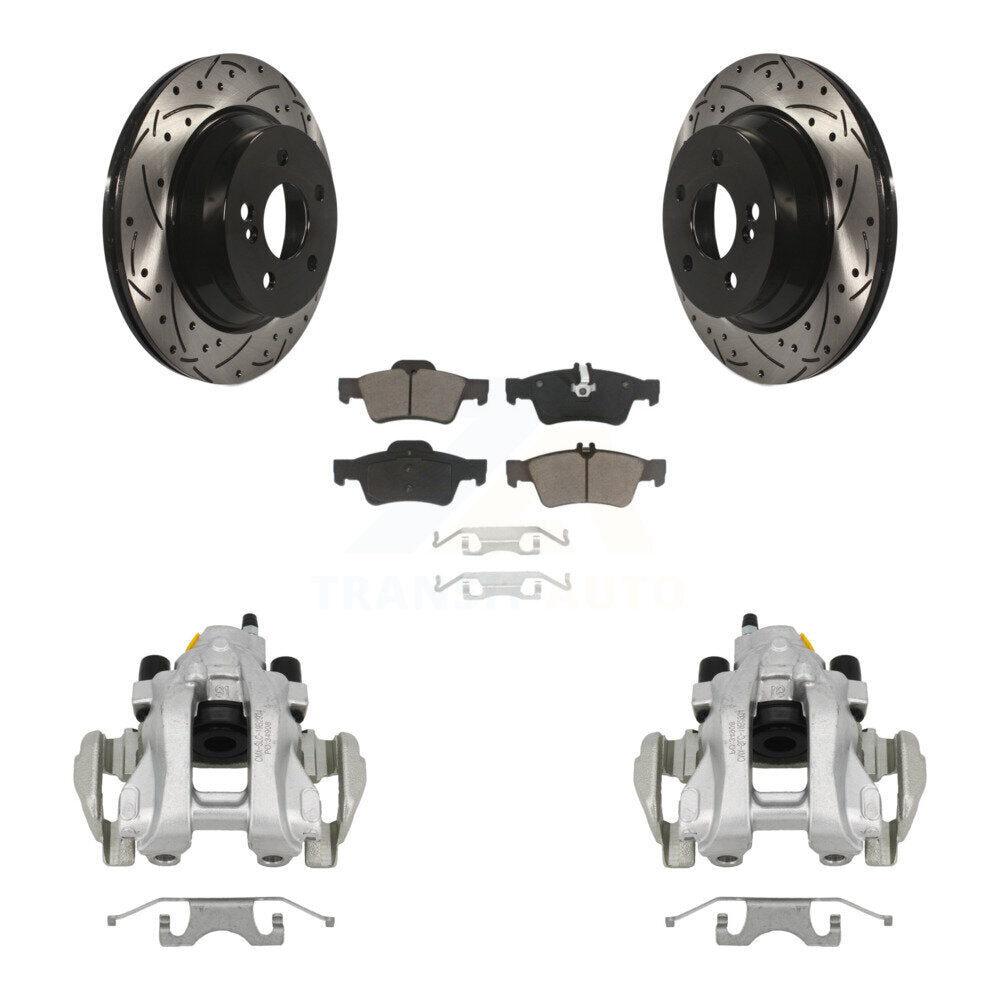 Rear Brake Caliper Drill Slotted Rotors Ceramic Pad Kit For Mercedes-Benz E350 E500 E320 KCD-100544C