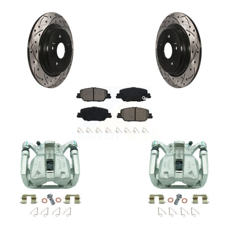 Rear Brake Coat Caliper Drill Slot Rotors Semi-Metallic Pad Kit For 2017-2022 Honda CR-V KCD-100573S