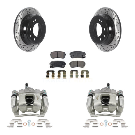 Rear Brake Caliper Drill Slot Rotor Semi-Metallic Pad Kit For Kia Sportage From 12 10 15 KCD-100599P