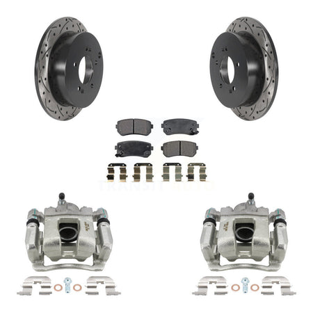 Rear Brake Caliper Drill Slot Rotors Ceramic Pad Kit For 2016 Kia Sportage From 12 10 15 KCD-100605T