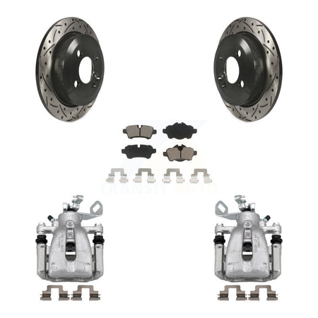 Rear Disc Brake Coated Caliper Drilled Slotted Rotor And Ceramic Pad Kit For Mini Cooper KCD-100613C