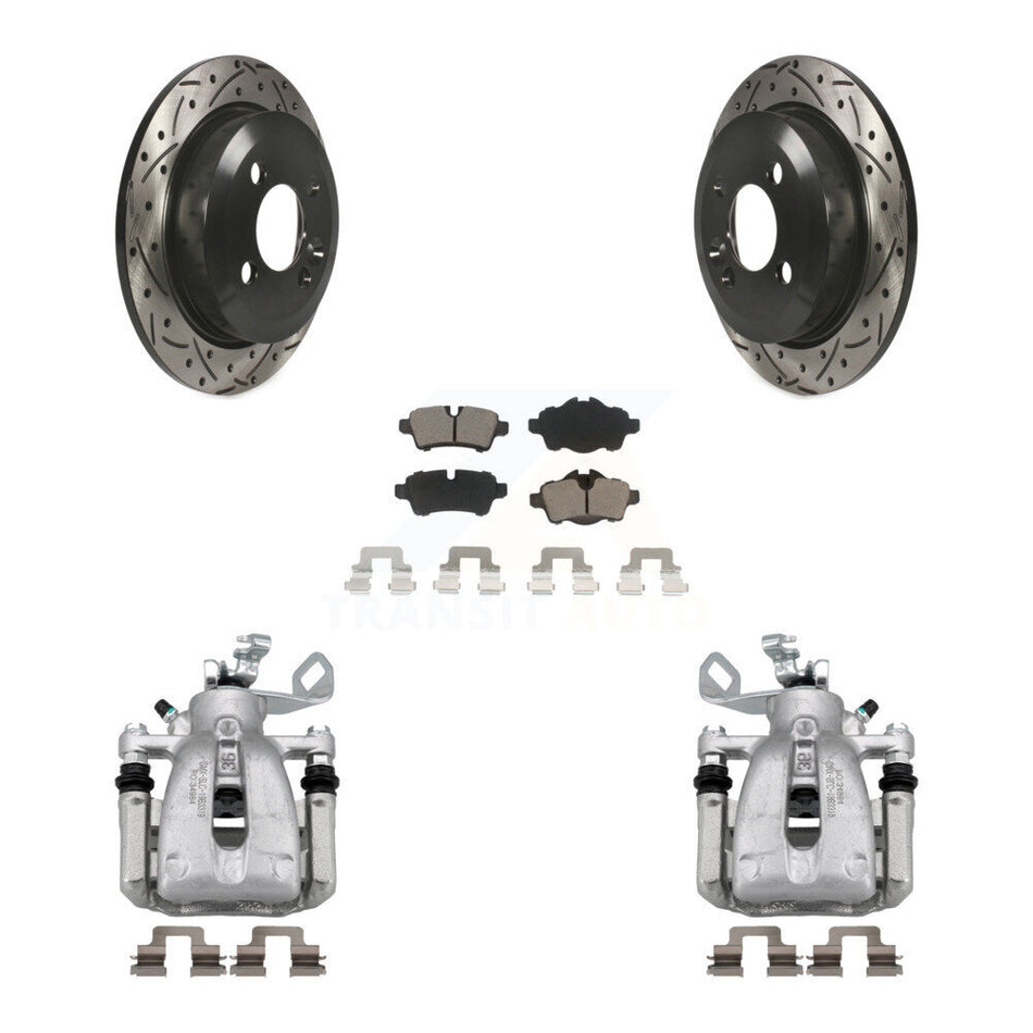 Rear Disc Brake Coated Caliper Drilled Slotted Rotor And Ceramic Pad Kit For Mini Cooper KCD-100613C