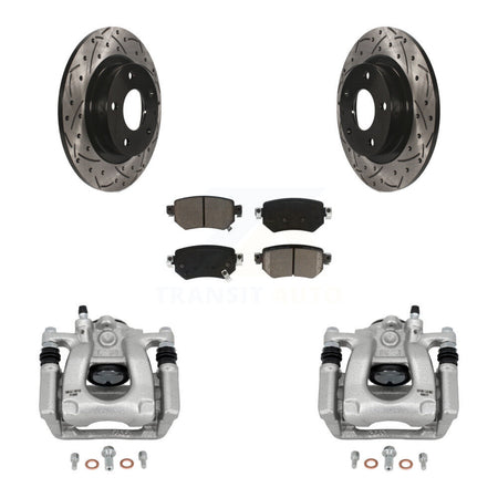 Rear Disc Brake Coated Caliper Drill Slotted Rotor Ceramic Pad Kit For 2016-2021 Mazda 6 KCD-100622C