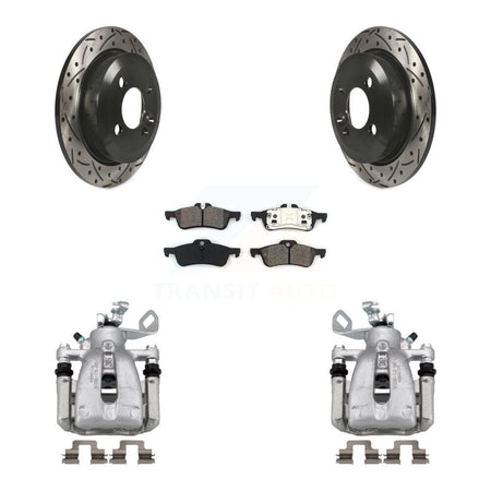 Rear Brake Caliper Drill Slot Rotor Semi-Metallic Pad Kit For 07 Mini Cooper Convertible KCD-100629S