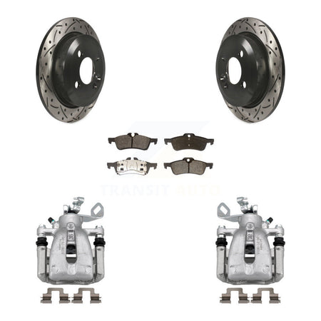 Rear Brake Caliper Drill Slot Rotor Semi-Metallic Pad Kit For 07 Mini Cooper Convertible KCD-100644P