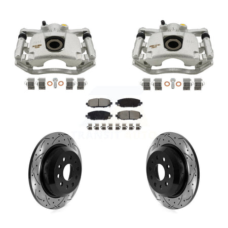 Rear Brake Caliper Drill Slot Rotors Ceramic Pad Kit For 2018-2020 Jeep Wrangler Rubicon KCD-100665C