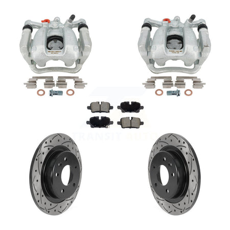 Rear Brake Caliper Drill Slotted Rotor Ceramic Pad Kit For Chevrolet Equinox GMC Terrain KCD-100668C