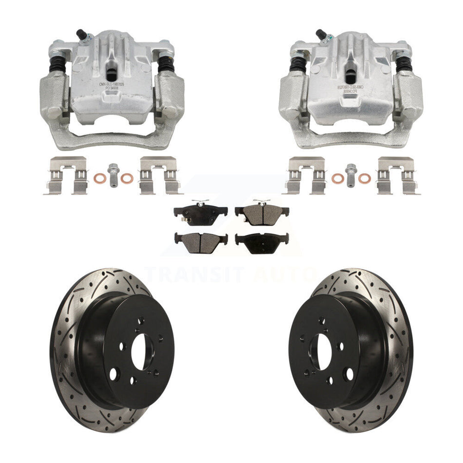 Rear Brake Caliper Drill Slot Rotor Ceramic Pad Kit For 2020 Subaru Crosstrek GAS engine KCD-100669T