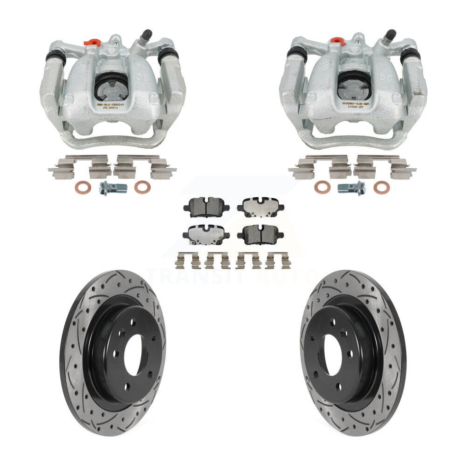 Rear Brake Caliper Drill Slotted Rotor Ceramic Pad Kit For Chevrolet Equinox GMC Terrain KCD-100678T