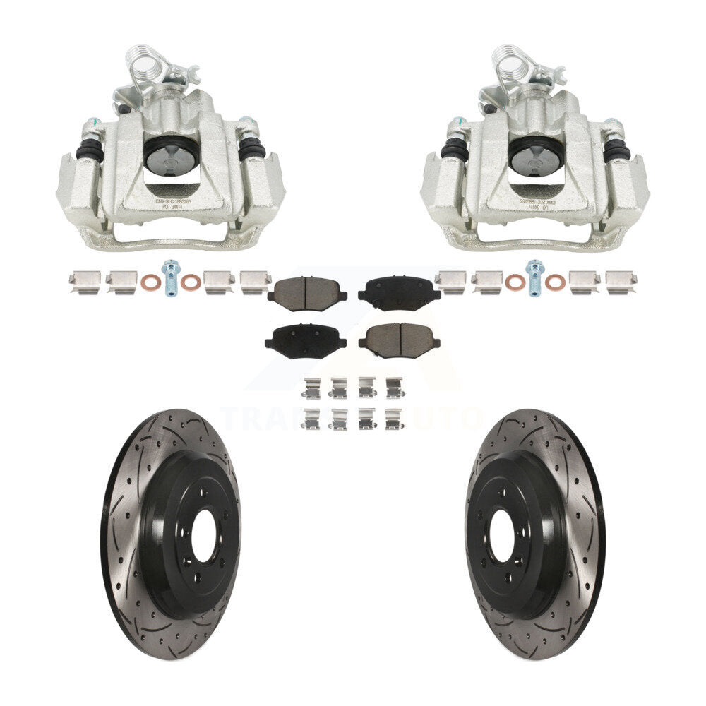 Rear Brake Caliper Drill Slot Rotors Ceramic Pad Kit For Ford Explorer Limited/Sport/XLT KCD-100682C