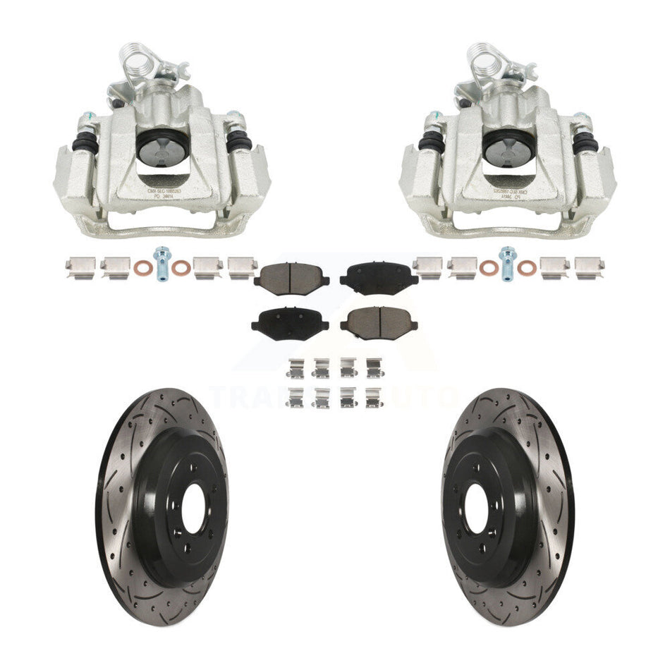 Rear Brake Caliper Drill Slot Rotors Ceramic Pad Kit For Ford Explorer Limited/Sport/XLT KCD-100682C