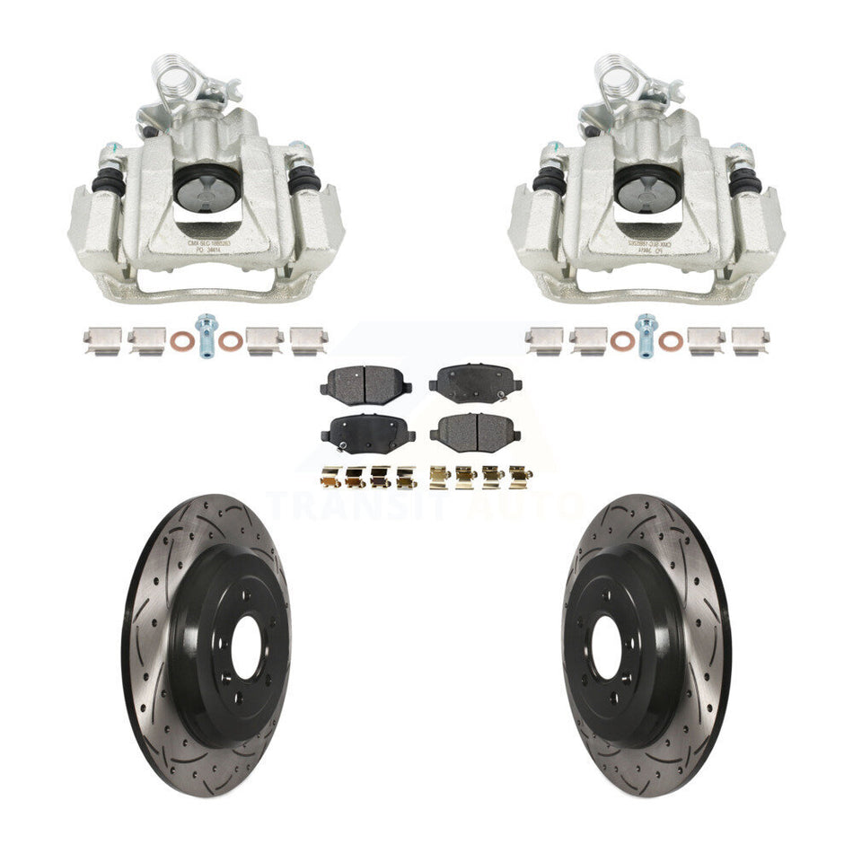 Rear Brake Caliper Drill Slot Rotors Ceramic Pad Kit For Ford Explorer Limited/Sport/XLT KCD-100697T