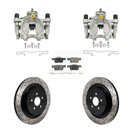 Rear Brake Caliper Drilled Slot Rotor Ceramic Pad Kit For 2019-2022 Lincoln Nautilus FWD KCD-100699T