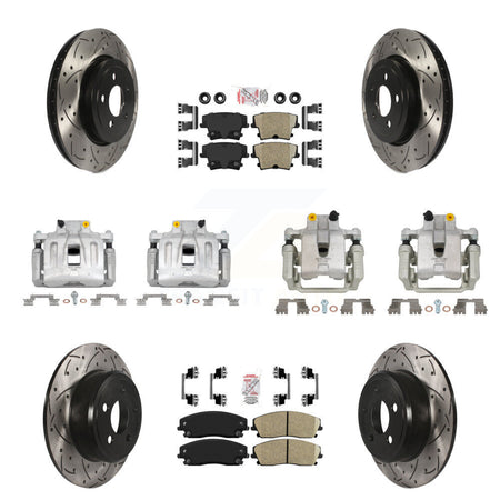 Front Rear Brake Coat Caliper Drill Slot Rotors Ceramic Pad Kit (10Pc) For Dodge Charger KCD-100970N