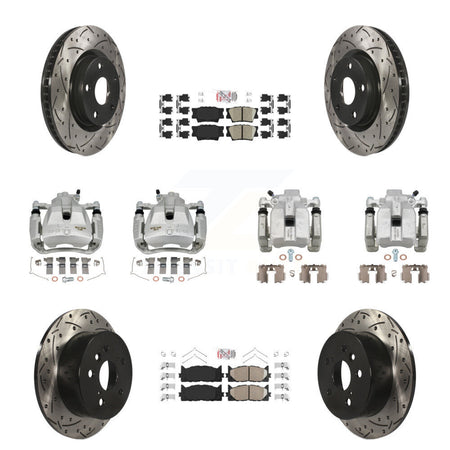 Front Rear Brake Caliper Drill Slot Rotors Ceramic Pad Kit (10Pc) For Toyota Camry Lexus KCD-100997N