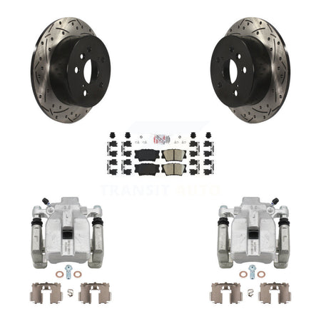 Rear Brake Caliper Drill Slot Rotors Ceramic Pad Kit For Toyota Camry Lexus ES350 Avalon KCD-101299N