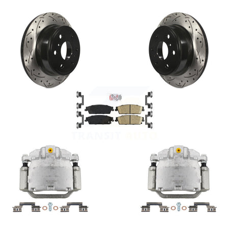 Rear Brake Caliper Drill Slot Rotors Ceramic Pad Kit For Chevrolet GMC Sierra 1500 Tahoe KCD-101342N