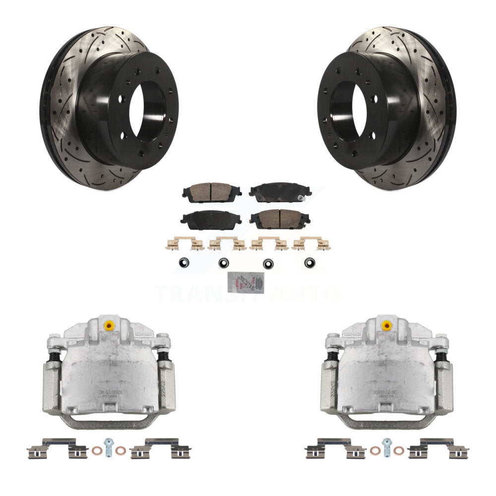 Rear Brake Caliper Drill Slot Rotor Ceramic Pad Kit For Chevrolet Suburban Premier/LT/LS KCD-101352N