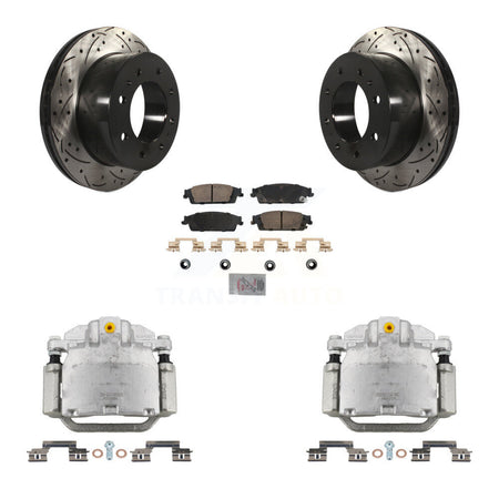 Rear Brake Caliper Drill Slot Rotor Ceramic Pad Kit For Chevrolet Suburban Premier/LT/LS KCD-101352N