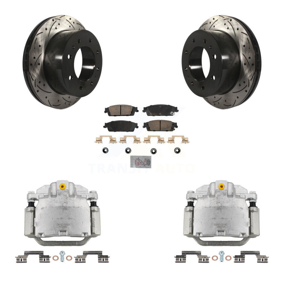 Rear Brake Caliper Drill Slot Rotor Ceramic Pad Kit For Chevrolet Suburban Premier/LT/LS KCD-101352N