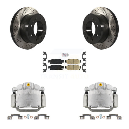 Rear Brake Caliper Drill Slot Rotors Ceramic Pad Kit For Chevrolet Silverado 1500 Hybrid KCD-101362N