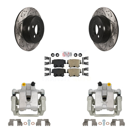 Rear Brake Coat Caliper Drill Slot Rotors Ceramic Pad Kit For Dodge Chrysler 300 Charger KCD-101363N