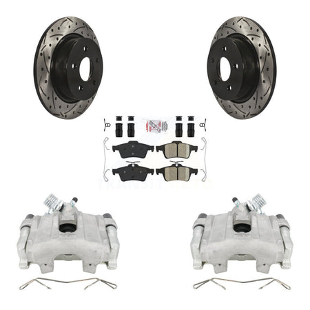 Rear Disc Brake Coated Caliper Drill Slotted Rotor Ceramic Pad Kit For Ford Escape C-Max KCD-101369N