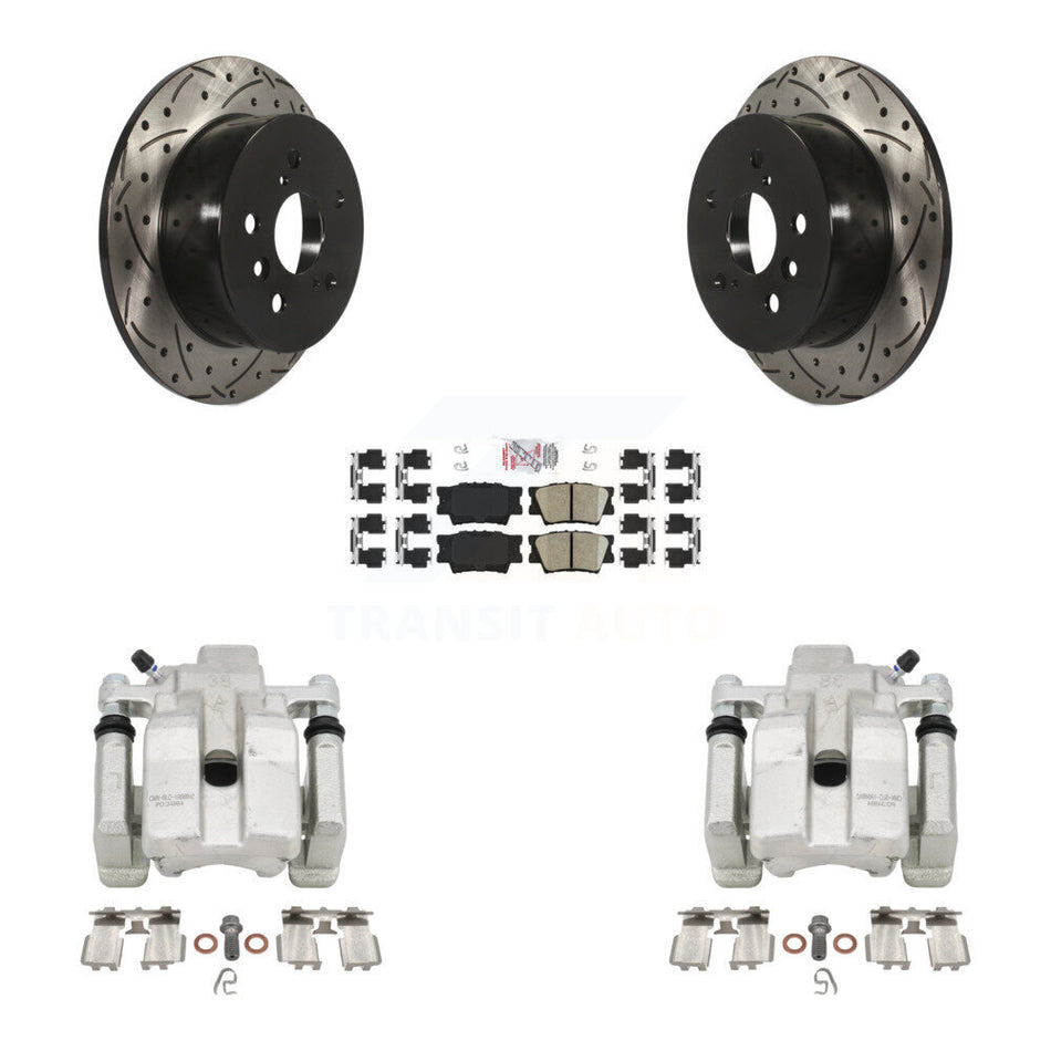 Rear Brake Caliper Drill Slot Rotors Ceramic Pad Kit For Toyota Camry Lexus ES350 Avalon KCD-101472N