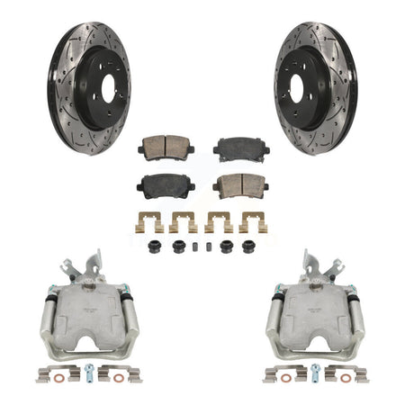Rear Brake Coated Caliper Drill Slot Rotors Ceramic Pad Kit For 2010-2011 Buick LaCrosse KCD-101565N