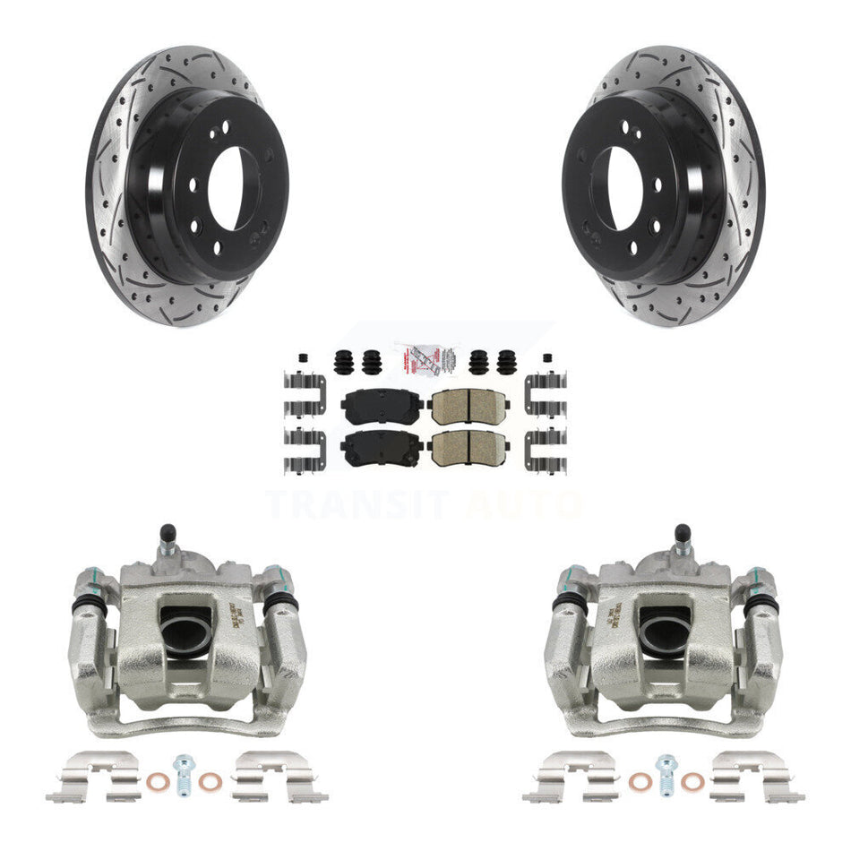 Rear Brake Caliper Drill Slot Rotors Ceramic Pad Kit For 2016 Kia Sportage From 12 10 15 KCD-101573N