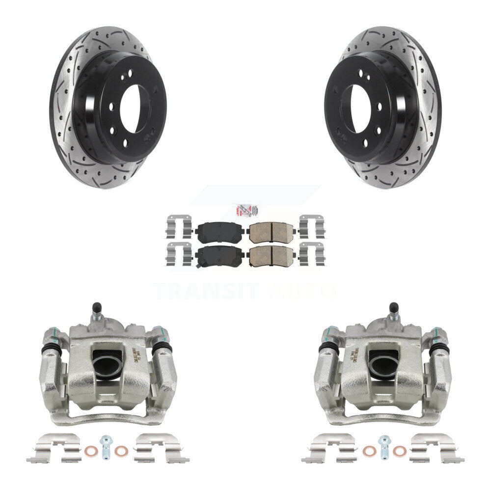 Rear Brake Caliper Drill Slot Rotors Ceramic Pad Kit For 2016 Kia Sportage From 12 10 15 KCD-101574N