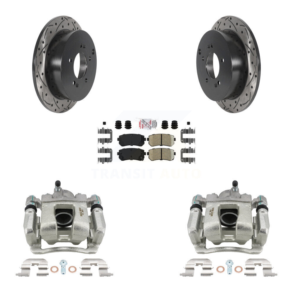 Rear Brake Caliper Drill Slot Rotors Ceramic Pad Kit For 2016 Kia Sportage From 12 10 15 KCD-101575N